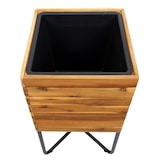 thumbnail of PROREGAL Pflanzkasten | HxBxT 60x33x33cm | Pflanzkübel Blumenkasten | Braun | Quadratisch | Outdoor Stahl Akazie Holz FSC®-zertifiziert