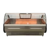thumbnail of Gasfrit – Vitrine charcuterie coloris acier – 2000 × 1050 × 1200 mm – Réfrigération ventilée – Verre courbé