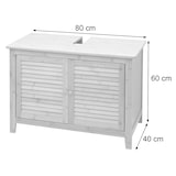 thumbnail of Arredo bagno bambu a listelle serie HWC-B18 mobile sottolavabo 60x80x40cm
