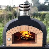 thumbnail of MF - Forno a Lenha de Obra para Exterior Modelo OLYMPUS MONS (Preto - 110 x 110 x 159 cm) – Isolado com Cortiça e 3 Mantas Cerâmicas