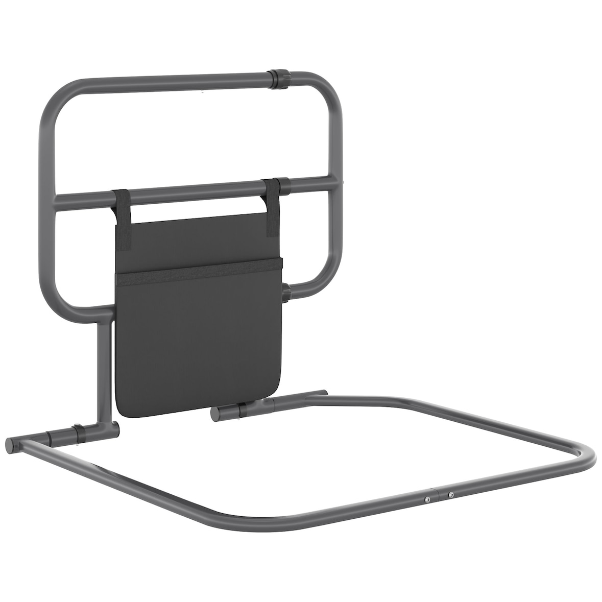 HOMCOM barandilla de cama adulto asidero para la cama plegable con bolsillo de almacenamiento para discapacitados y personas mayores 61x66x55 cm