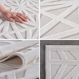 thumbnail of Carpetsale24 In- & Outdoor Teppich 200x290 cm – Wetterfester großer Teppich in Creme mit Rauten Design für Küche, Wohnzimmer