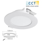 thumbnail of 6W Dimmbare LED Panel Einbaupanel Einbauleuchte Slim Panel rund CCT 3000K 4200K 6400K 6 Watt