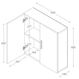 thumbnail of VCM Armadio da parete per mobili da bagno Landos Weiß / Schwarz H. 60 x B. 60 x T. 18 cm