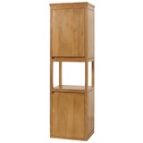 thumbnail of Teak-Hochschrank HWC-M71, Badschrank Badregal Badezimmer, hochwertiges B-Grade-Teak (Kernholz, 20-30 Jahre), 141x41x36cm
