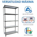 thumbnail of Metalen rekken Simonclick 5 legborden. Kleur Anthracite/Galva 1800x800x400 mm