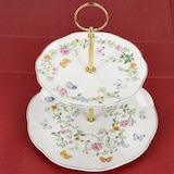 thumbnail of DANCING BUTTERFLIES Etagere 2-stöckig aus Porzellan & Metall – R3129#DANB