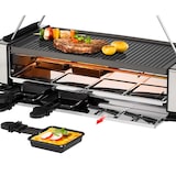 thumbnail of Unold 48785 RACLETTE Smokeless Rauchfreier Raclette-Grill für 8 Personen mit Dunstabzugshaube, wendbarer Antihaft-Grillplatte, Edelstahl/Aluminium