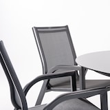 thumbnail of Conjunto de mesas e cadeiras de jardim, Redondo, Alumínio, Cor Antracite, Mesa: 135 cm de diâmetro Cadeiras: 56x66x90 cm de altura