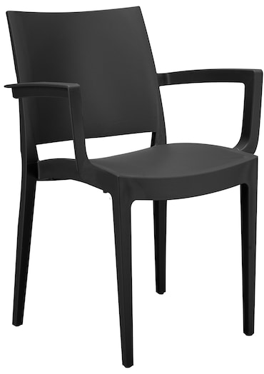 METRO PROFESSIONAL Silla apilable con reposabrazos Gastro Iluna, plástico, negro