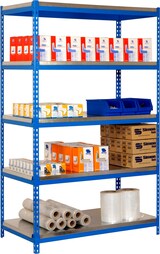 thumbnail of SimonRack Estantería Industrial, 2000x1200x450 mm, 300 kg de Punto Flexión, 5 Estantes Metálicos, Estantería Garaje, Azul/Galva - Bricoforte