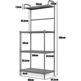 thumbnail of prateleira de cozinha COSTWAY, prateleira de microondas de 4 níveis com prateleiras ajustáveis, prateleira de microondas de metal, prateleira de pé