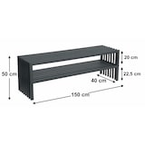 thumbnail of DanDiBo Gartenbank Metall Wetterfest 3 Sitzer Schwarz 150 cm mit 2 Ebenen Sitzbank Eisenbank Gartenmöbel Modern Parkbank