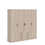 thumbnail of Spell Kleiderschrank B183 cm 4 Türen und 3 Schubladen Hickory-Dekor.