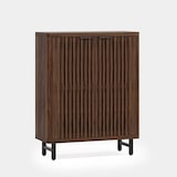 thumbnail of Tribesigns Sapateira de madeira com 6 níveis, portas venezianas e prateleiras ajustáveis, Nogueira escura