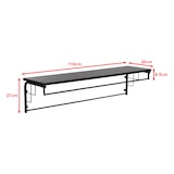 thumbnail of Helloshop26 - Perchero de diseño de pared/mueble de recibidor con estante de almacenaje 110 x 30 x 27 cm negro 03_0010391