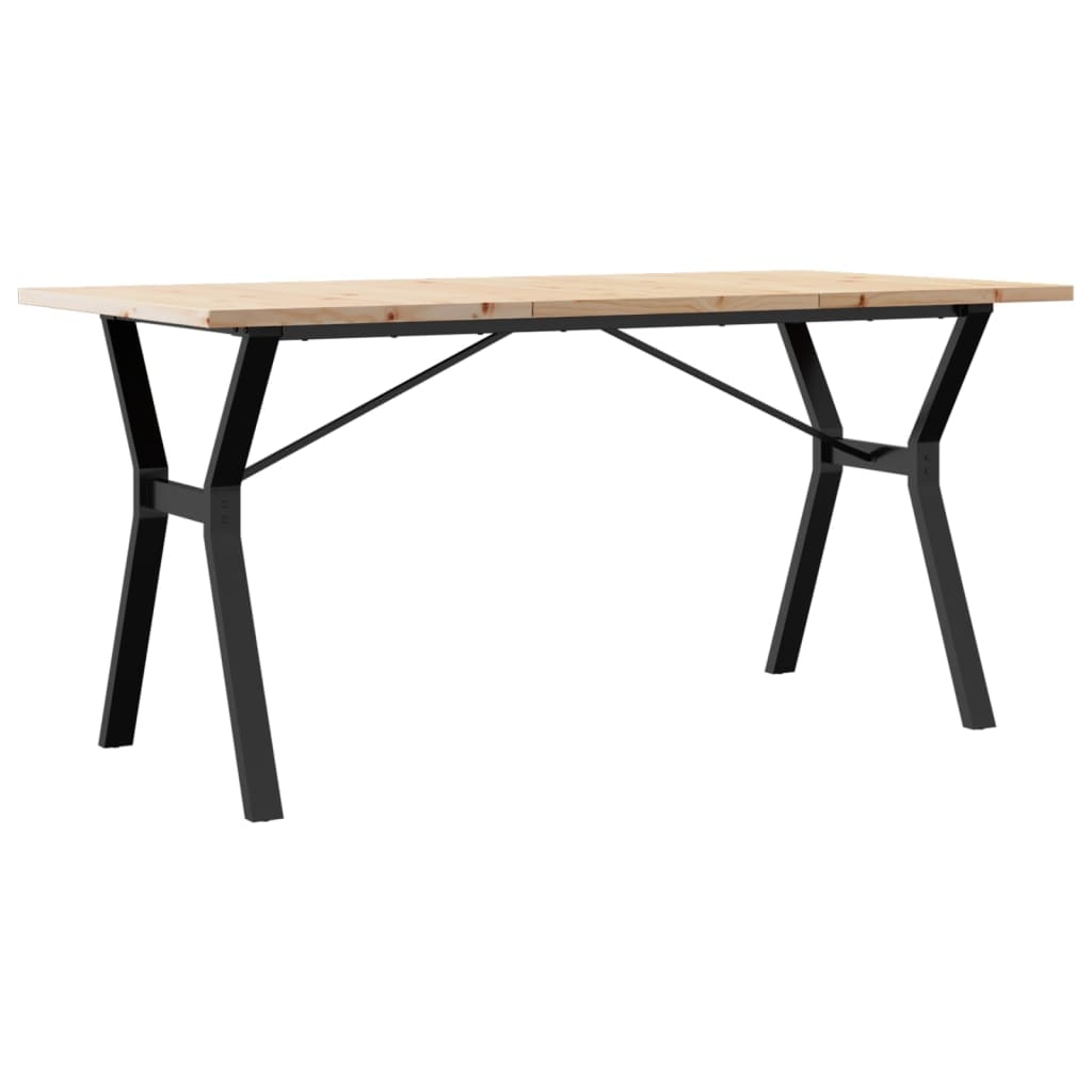 vidaXL Esstisch Y-Gestell 160x80x75,5 cm Massivholz Kiefer & Stahl