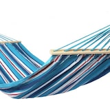 thumbnail of Rijoka Hangmat Large met Spreidstok - 200x140cm - Blauw Gestreept - 1 Persoons - Incl. 2 Haken, Touw én Opbergzak