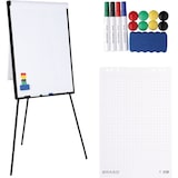 thumbnail of BRASQ Flipover - 70x100cm - Verstelbaar Whiteboard - Incl. 25 vellen papier, 4 Stiften, 8 Magneten, Wisser - met Haken - Aluminium Zwart