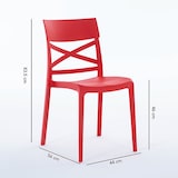 thumbnail of Set 6 Chaises en polypropylène avec fibre de verre empilables pour extérieur et jardin, bar et restaurant, cuisine design moderne - MARTINA - Rouge