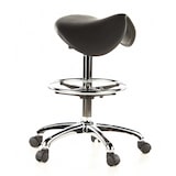 thumbnail of Hocker / Drehhocker / Arbeitsstuhl / Sattel TOP WORK 13 Hartschaum schwarz Chrom hjh OFFICE