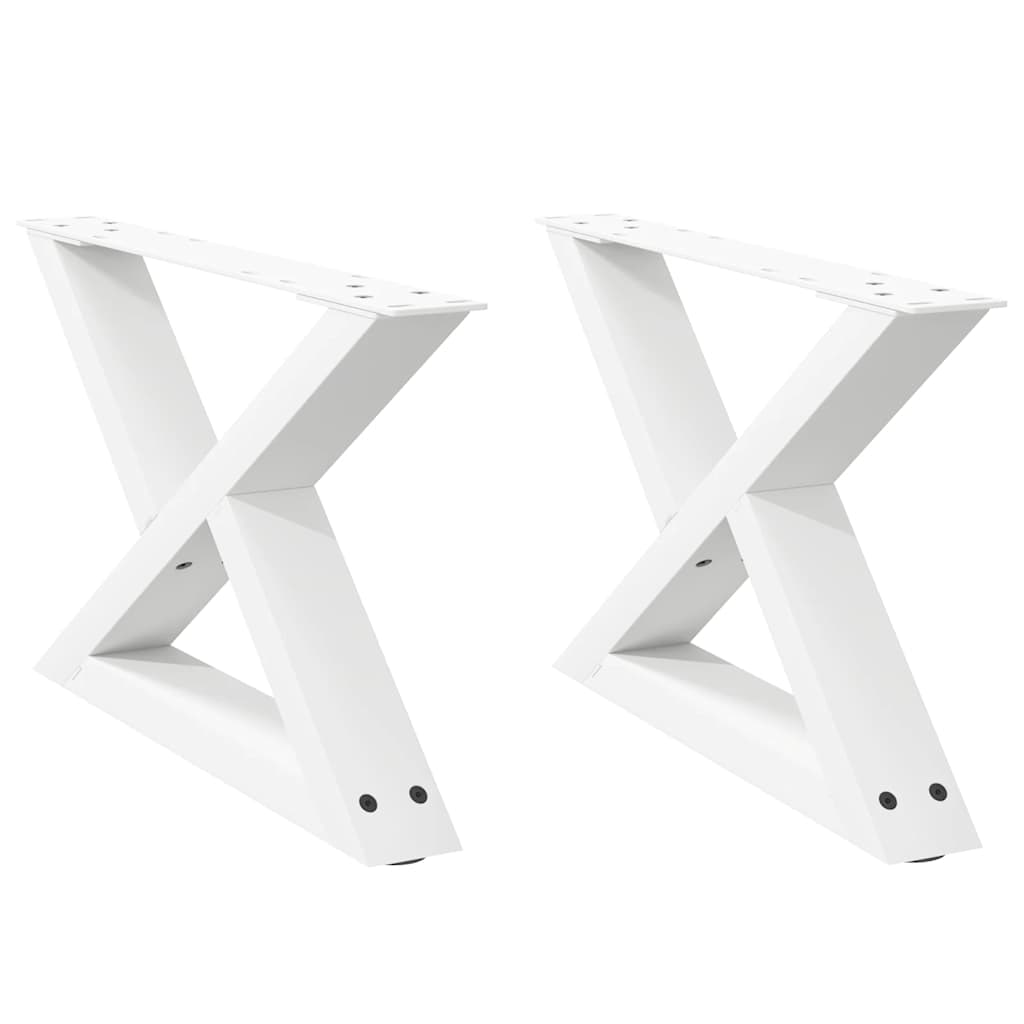 Helloshop26 - Set mit 2 verstellbaren Couchtischbeinen 50 x 30–31 cm modernes Design weißer Stahl 02_0056971