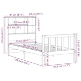 thumbnail of vidaXL Massivholzbett mit Regal ohne Matratze Wachsbraun 75x190 cm
