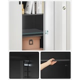 thumbnail of Metallschrank 180 x 80 x 40 cm, 5 Ebenen, Mehrzweckschrank,  aus Pulverbeschichteter Stahl, verstellbare Ablagen, silbern-schwarz