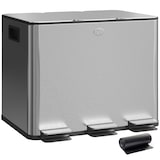 thumbnail of Cubo de basura de cocina con 3 compartimentos 3x10L papelera de cocina de acero inoxidable con pedales tapas de cierre suave y cubo extraíble plata