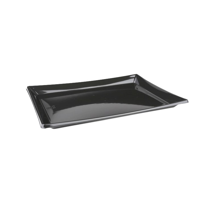 MONOUSO - Vassoio Plastica Catering Rettang. Nero 16x22cm (50 Pezzi)