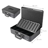 thumbnail of HMF 22037-02 Geldkassette mit Münzzählbrett und 2 Tragegriffen, 36 x 25 x 11 cm, Schwarz