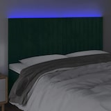thumbnail of vidaXL LED Kopfteil Dunkelgrün 200x5x118/128 cm Samt