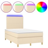 thumbnail of vidaXL Boxspringbett mit Matratze & LED Creme 120x190 cm Stoff