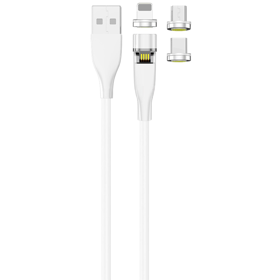 ACV USB 3in1 Magnetic Kabel drehbar für Micro USB Lightning