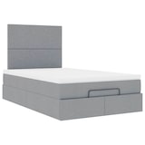 thumbnail of vidaXL Ottoman-Bett mit Matratze & LEDs Hellgrau 120x190 cm Stoff