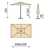 thumbnail of Ombrellone da Giardino 3x2m Palo in Alluminio Effetto Legno Tessuto Poliestere Trend Wood Verde