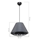 thumbnail of Lampada da soffitto Ayda ASZ1560 con paralume in tessuto antracite