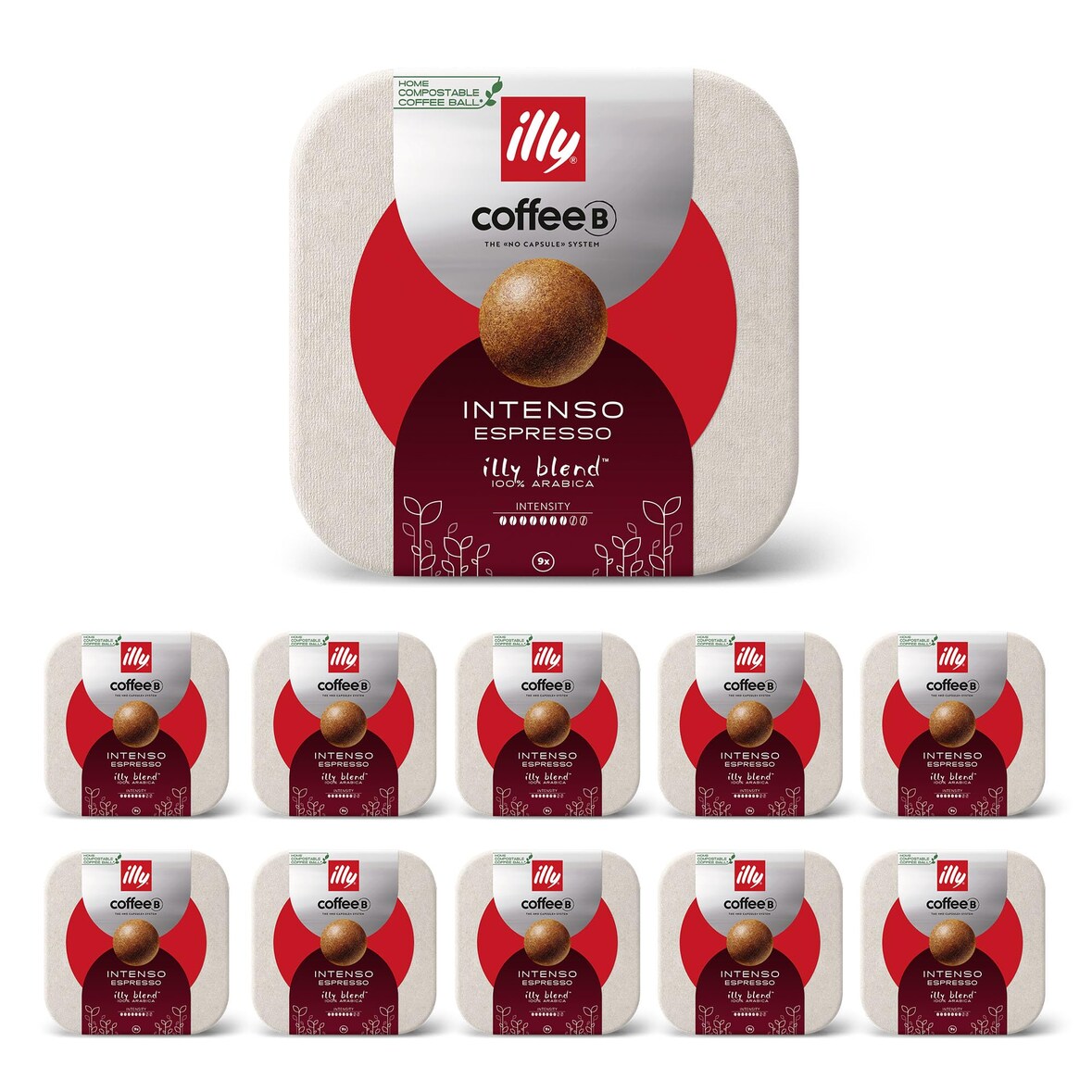 90 Coffee Balls Intenso Espresso by Illy - Boules de café 100% compostable - Conçues pour l'utilisation de la machine à café CoffeeB by Café Royal