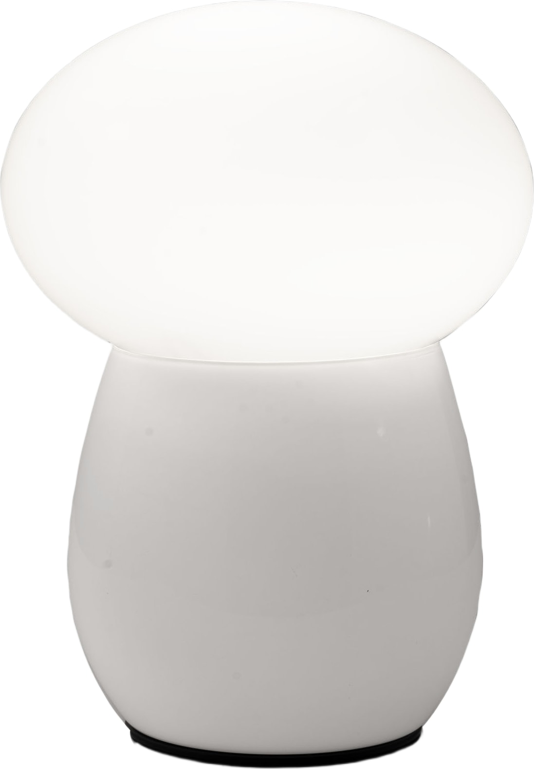 Eine weiße Pilzlampe.