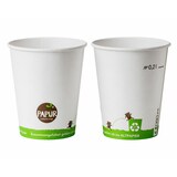 thumbnail of 150x Bio Heissgetränkebecher Pappbecher PAPUR 80mm O mit Eichstrich 200 ml