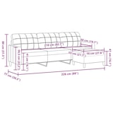thumbnail of vidaXL 3-Sitzer-Sofa mit Hocker Hellgrau 210 cm Stoff