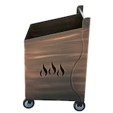 thumbnail of Carrello Portalegna Portapellet grande Fiamma in ferro battuto con ruote colore spazzolato rame