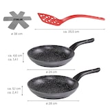 thumbnail of STONELINE Made in Germany 6tlg. Pfannen-Set 24/28cm m. Magnet-Griff, inkl. Wender und Vliespfannenschutz