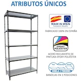 thumbnail of SimonRack Estante metálica, 1800x900x300 mm, 5 níveis, prateleira metálica, 180 kg no ponto de flexão, Antrazit/Galvanizado - Simonclick