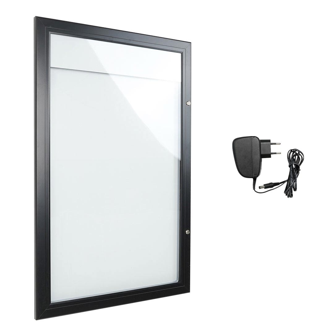 Danieli | Bacheca Magnetica con Anta Chiusura a Libro con Chiave da Muro | Bacheca per esterno Finitura Nera (4x A4 Luminosa)