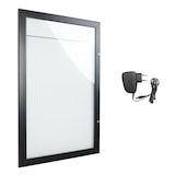 thumbnail of Danieli | Bacheca Magnetica con Anta Chiusura a Libro con Chiave da Muro | Bacheca per esterno Finitura Nera (4x A4 Luminosa)