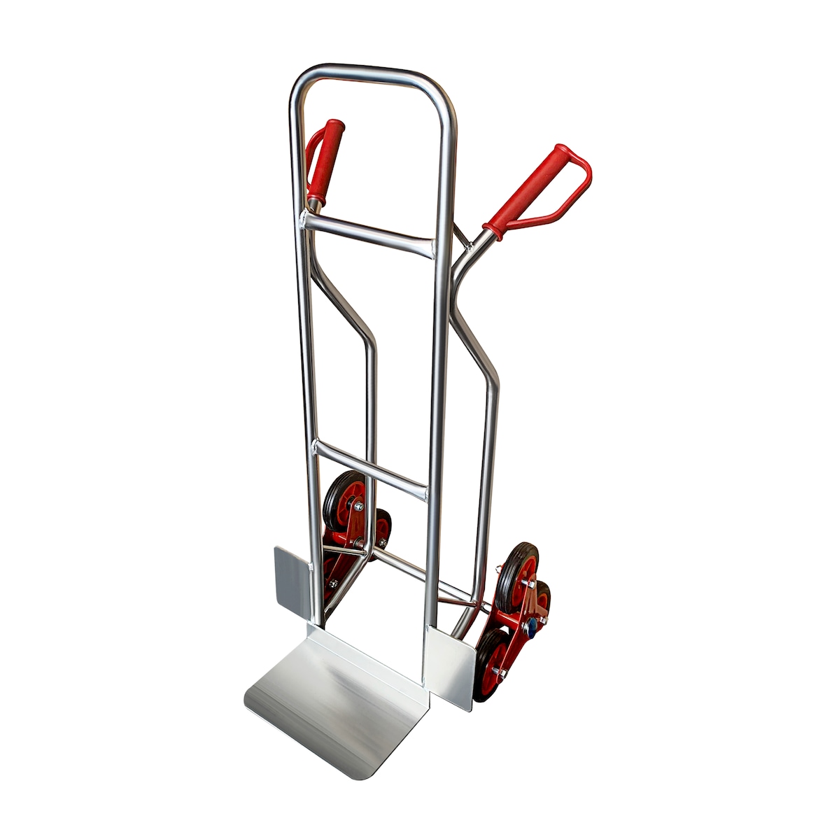METRO Professional Carretilla QT3069, aluminio, 51 x 49 x 118 cm, carga máxima: 150 kg, triple rueda, plata