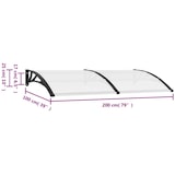thumbnail of vidaXL Türvordach Schwarz 200×100 cm PC