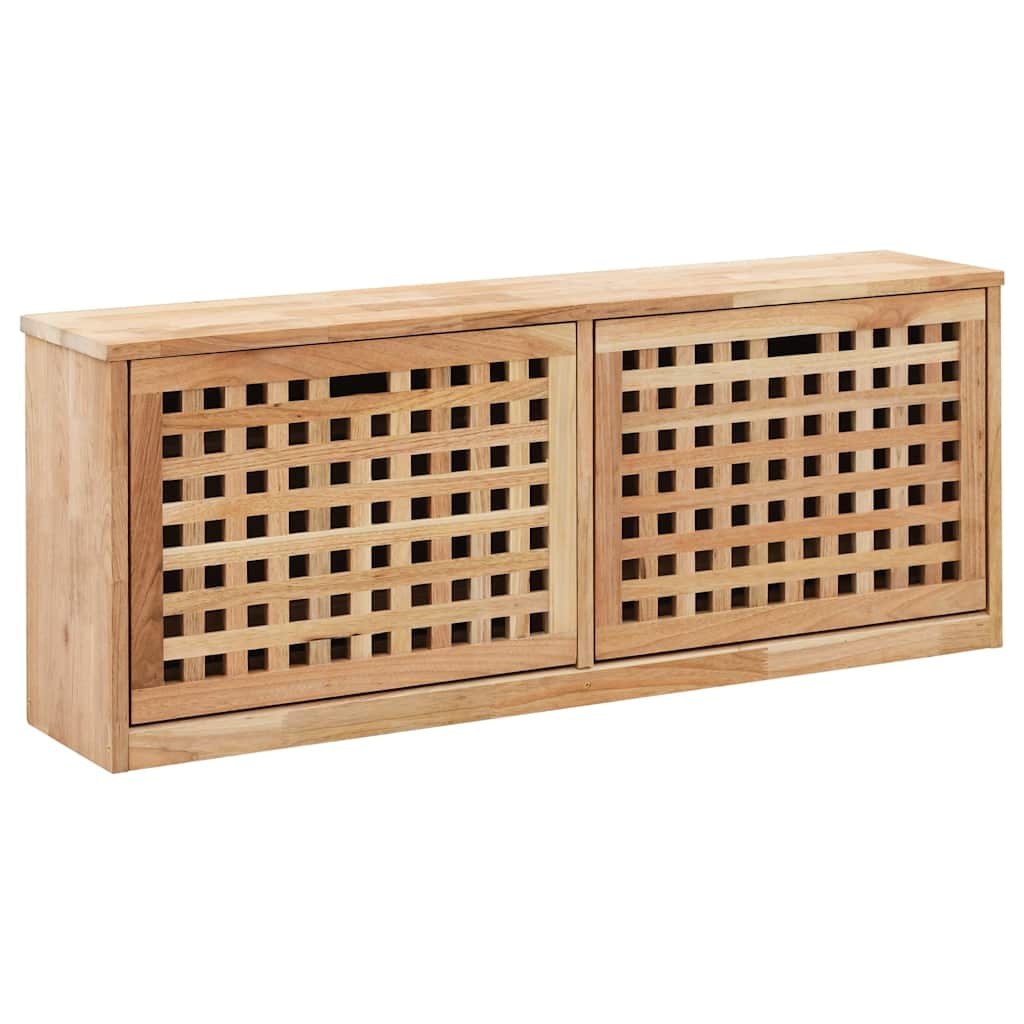 Panca Con Scarpiera 94x20x38 Cm In Legno Massello Di Noce