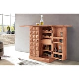 thumbnail of Hausbar Akazie Massivholz 65x91x50 cm Weinbar ausklappbar, Kleine Bar modern, Barschrank mit Türen, Spirituosenschrank mit Aufbewahrung für Flaschen